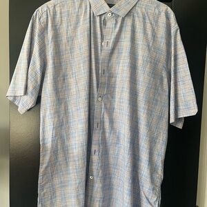 Zachary Prell Light Blue Plaid Button Down Shirt